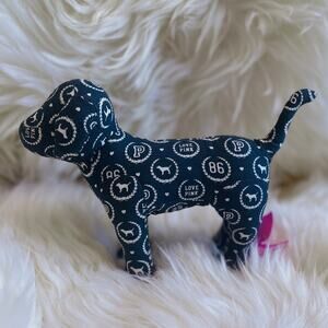 Victoria's Secret PINK | Navy All Over Logo Print Dog | 2007 Retired VS Plushie